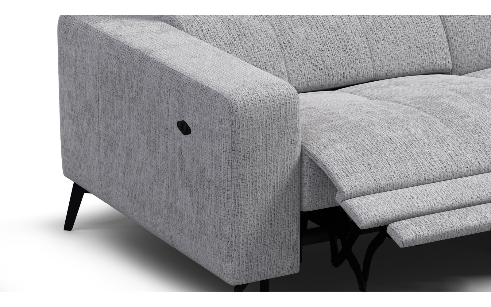 Ecksofa 4-Sitzer MORELLO, hellgrau, 1 x Relax Zero Gravity