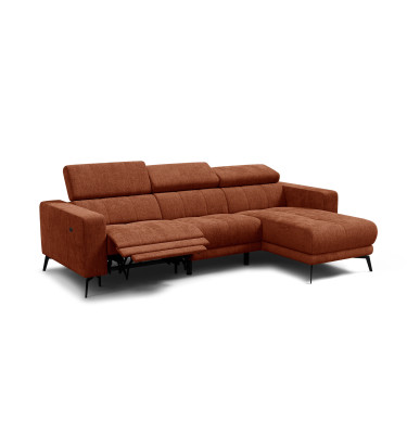 Ecksofa 4-Sitzer MORELLO, rostrot, 1 x Relax Zero Gravity