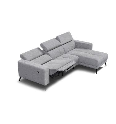 Ecksofa 4-Sitzer MORELLO, hellgrau, 1 x Relax Zero Gravity