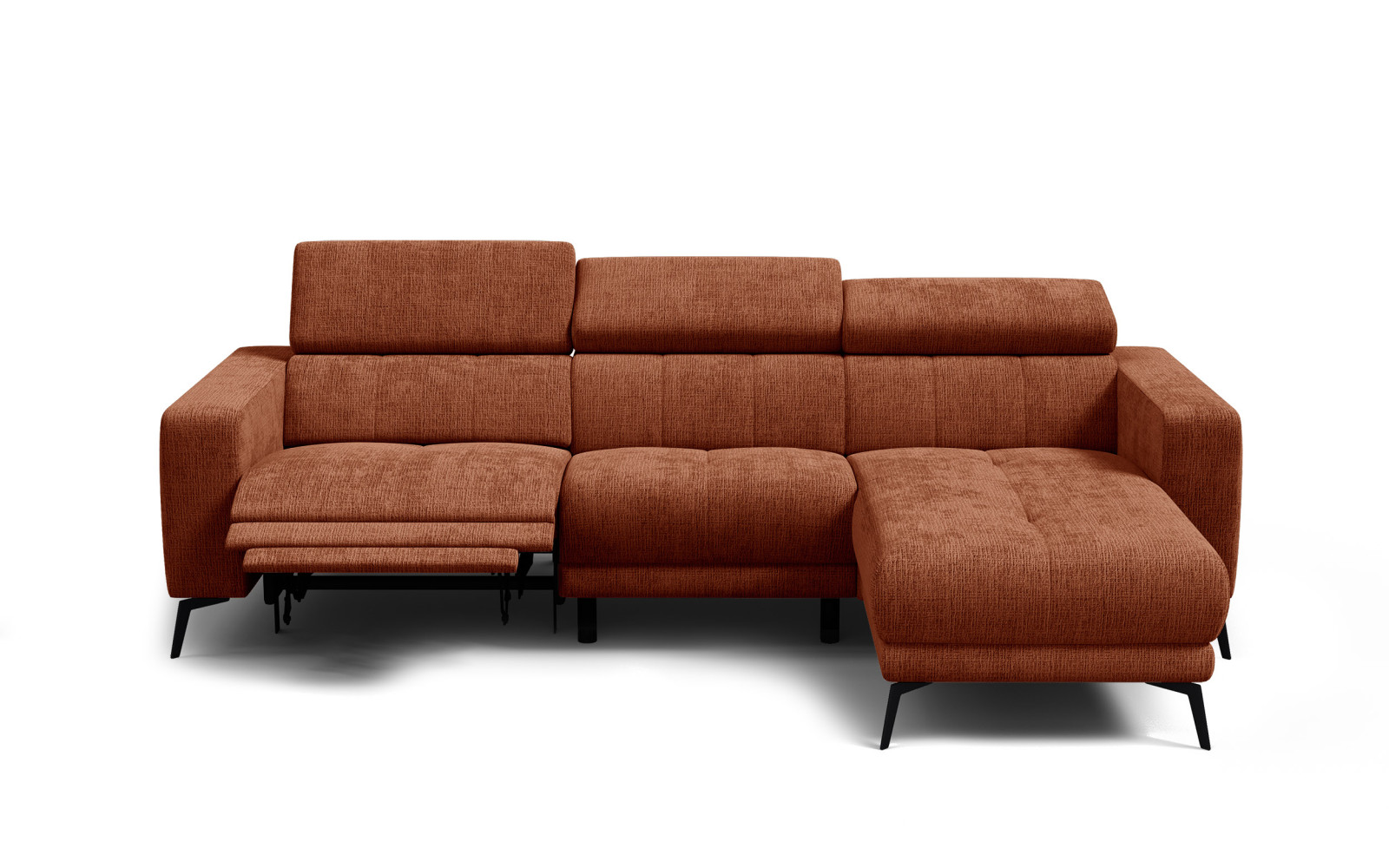 Ecksofa 4-Sitzer MORELLO, rostrot, 1 x Relax Zero Gravity