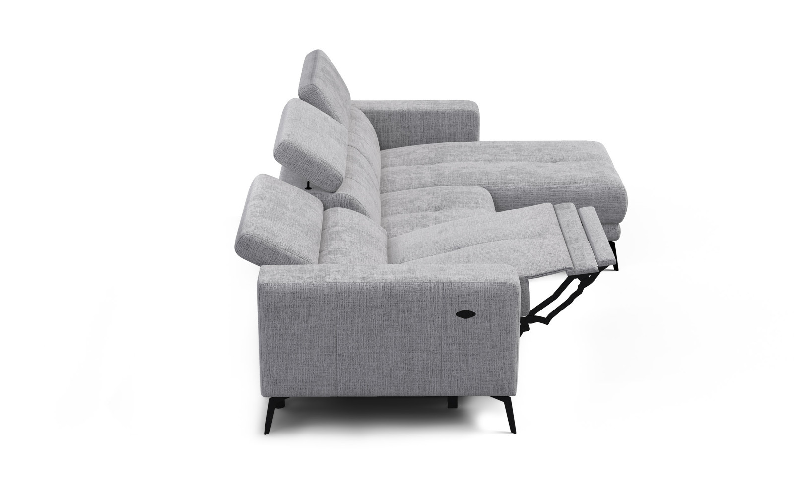 Ecksofa 4-Sitzer MORELLO, hellgrau, 1 x Relax Zero Gravity