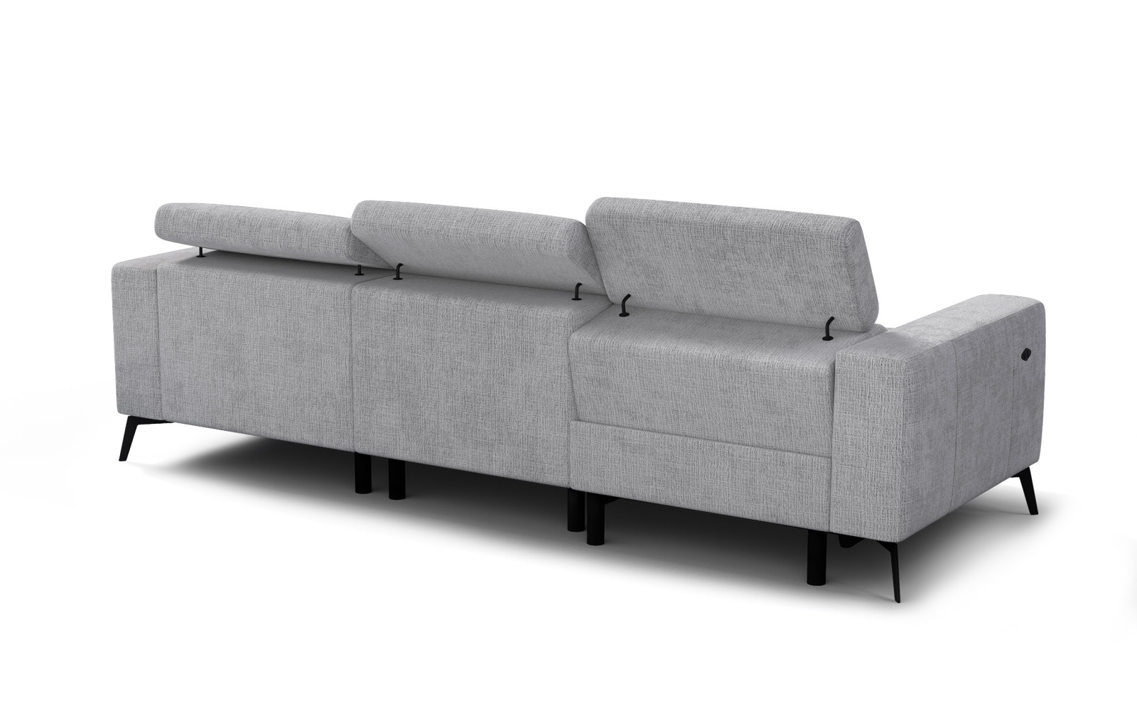 Ecksofa 4-Sitzer MORELLO, hellgrau, 1 x Relax Zero Gravity
