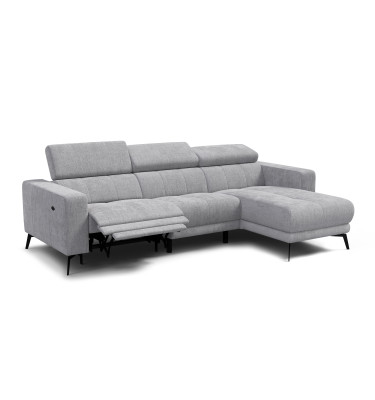 Ecksofa 4-Sitzer MORELLO, hellgrau, 1 x Relax Zero Gravity