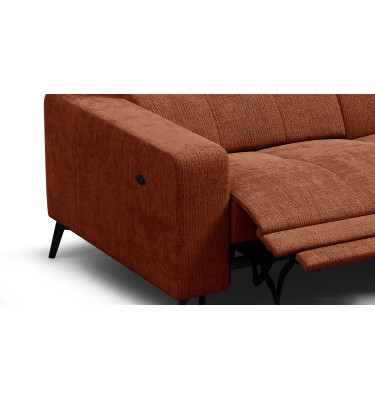 Ecksofa 4-Sitzer MORELLO, rostrot, 1 x Relax Zero Gravity