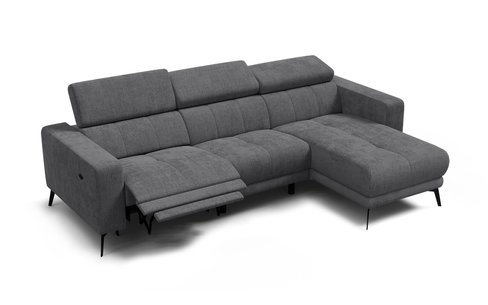 Ecksofa 4-Sitzer MORELLO, dunkelgrau, 1 x Relax Zero Gravity