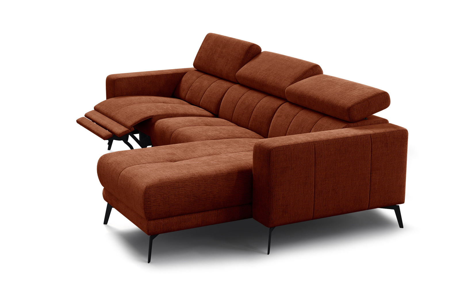 Ecksofa 4-Sitzer MORELLO, rostrot, 1 x Relax Zero Gravity