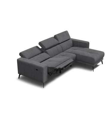 Ecksofa 4-Sitzer MORELLO, dunkelgrau, 1 x Relax Zero Gravity