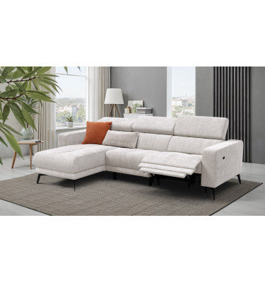 Ecksofa 4-Sitzer MORELLO, creme, 1 x Relax Zero Gravity