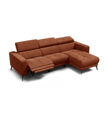 Ecksofa 4-Sitzer MORELLO, rostrot, 1 x Relax Zero Gravity