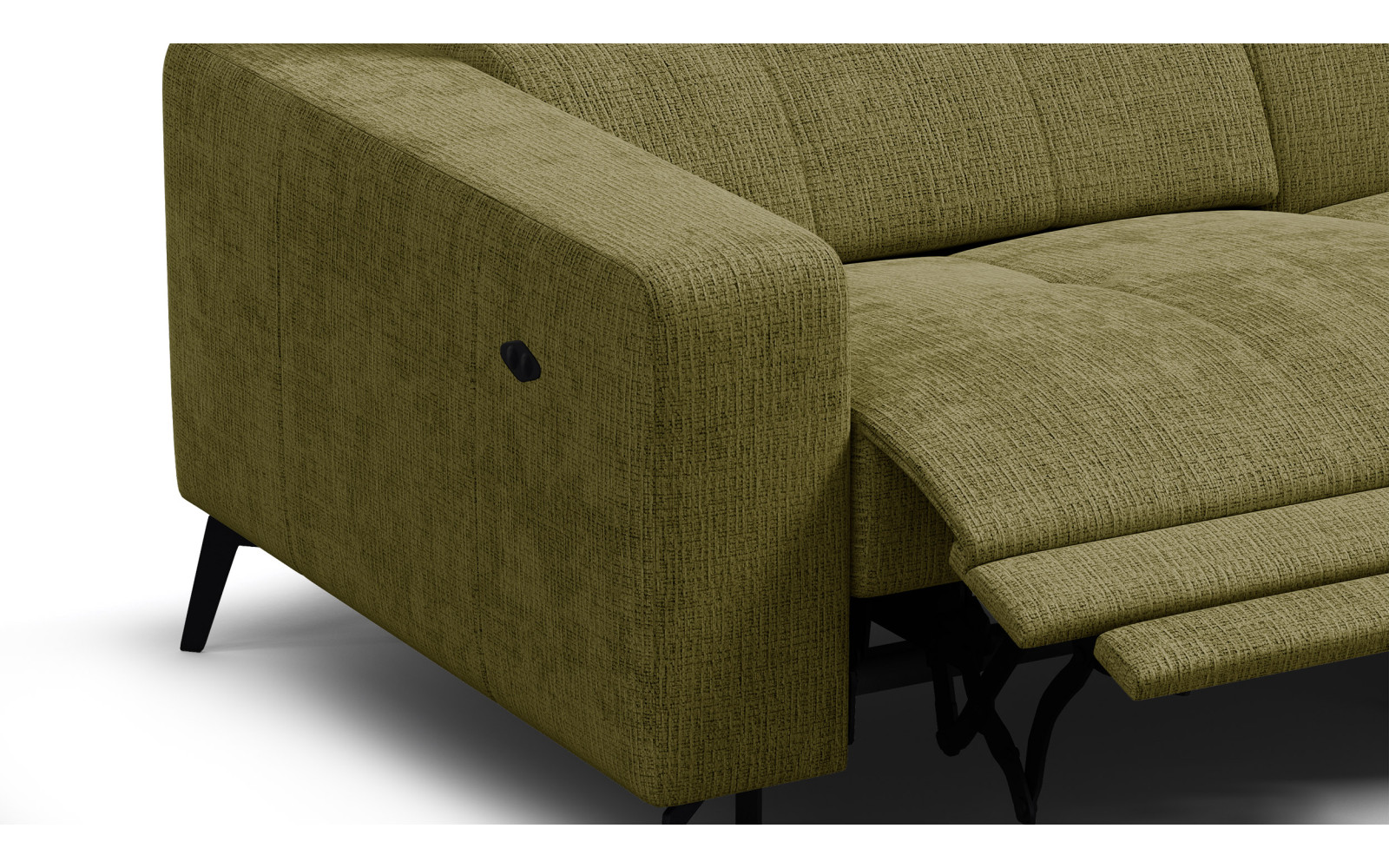 Ecksofa 4-Sitzer MORELLO, olive, 1 x Relax Zero Gravity