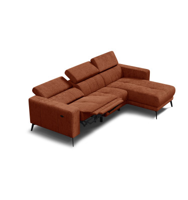 Ecksofa 4-Sitzer MORELLO, rostrot, 1 x Relax Zero Gravity
