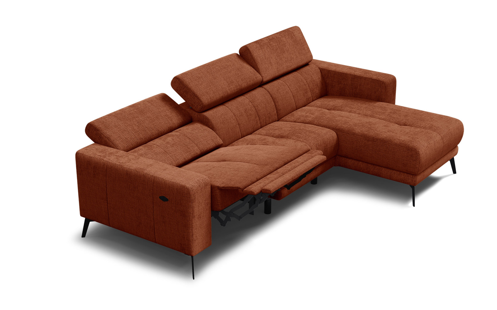 Ecksofa 4-Sitzer MORELLO, rostrot, 1 x Relax Zero Gravity