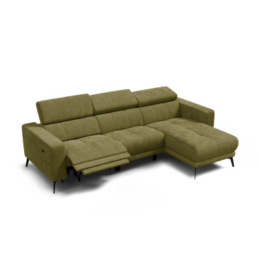 Ecksofa 4-Sitzer MORELLO, olive, 1 x Relax Zero Gravity