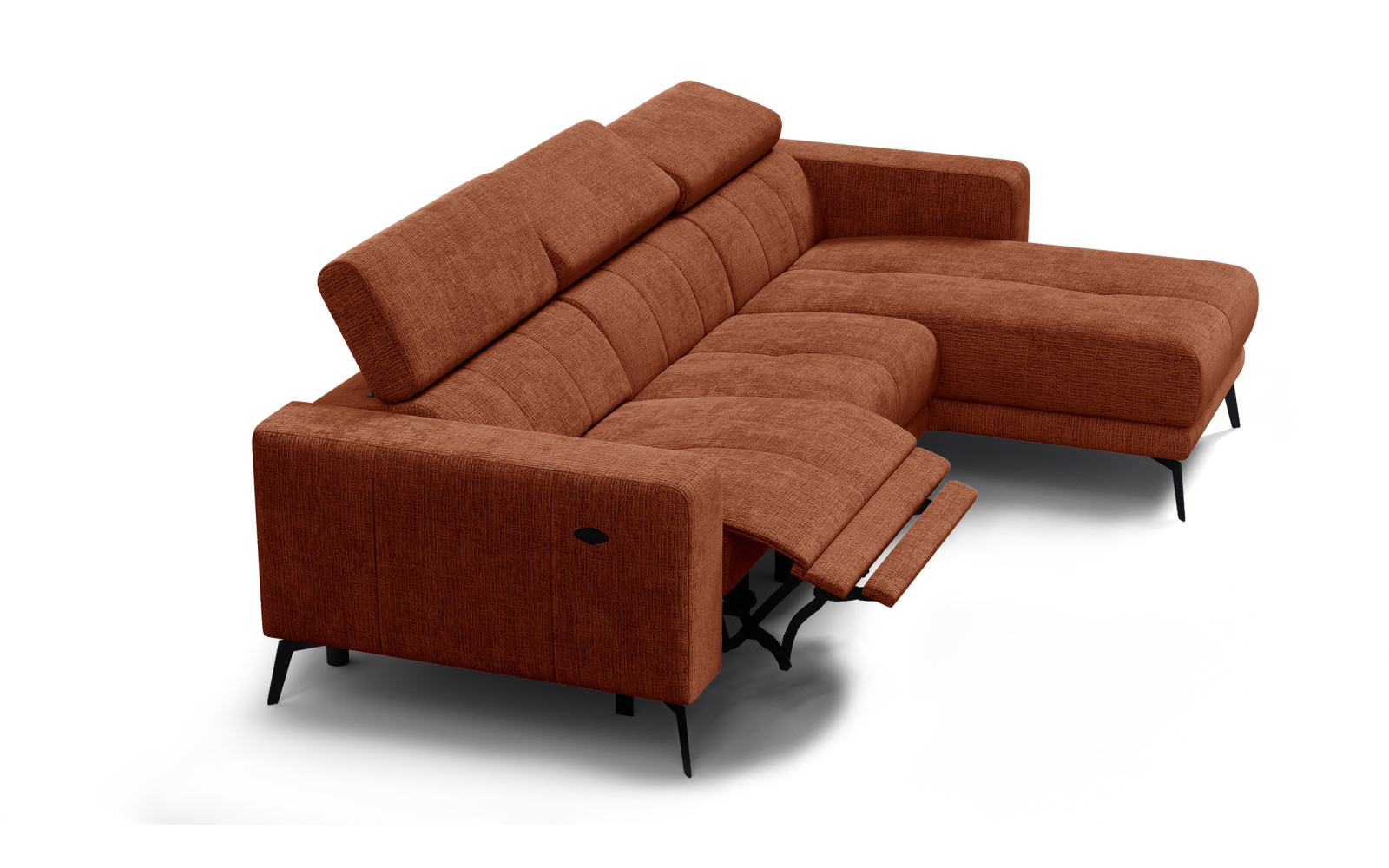 Ecksofa 4-Sitzer MORELLO, rostrot, 1 x Relax Zero Gravity