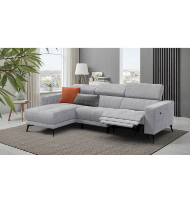 Ecksofa 4-Sitzer MORELLO, hellgrau, 1 x Relax Zero Gravity