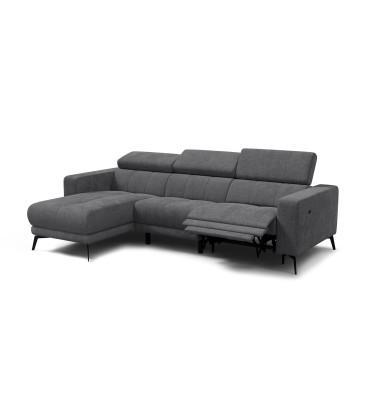 Ecksofa 4-Sitzer MORELLO, dunkelgrau, 1 x Relax Zero Gravity