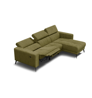 Ecksofa 4-Sitzer MORELLO, olive, 1 x Relax Zero Gravity