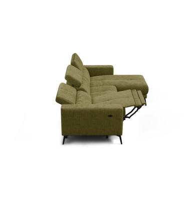 Ecksofa 4-Sitzer MORELLO, olive, 1 x Relax Zero Gravity