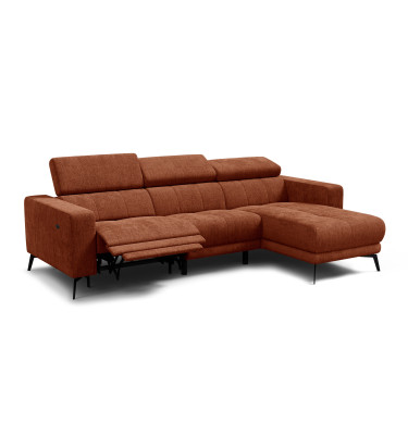 Ecksofa 4-Sitzer MORELLO, rostrot, 1 x Relax Zero Gravity