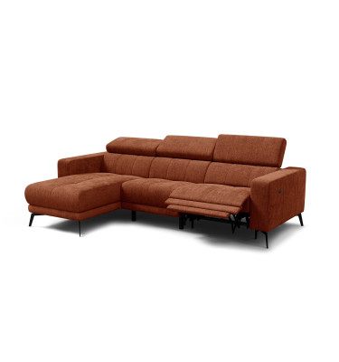 Ecksofa 4-Sitzer MORELLO, rostrot, 1 x Relax Zero Gravity