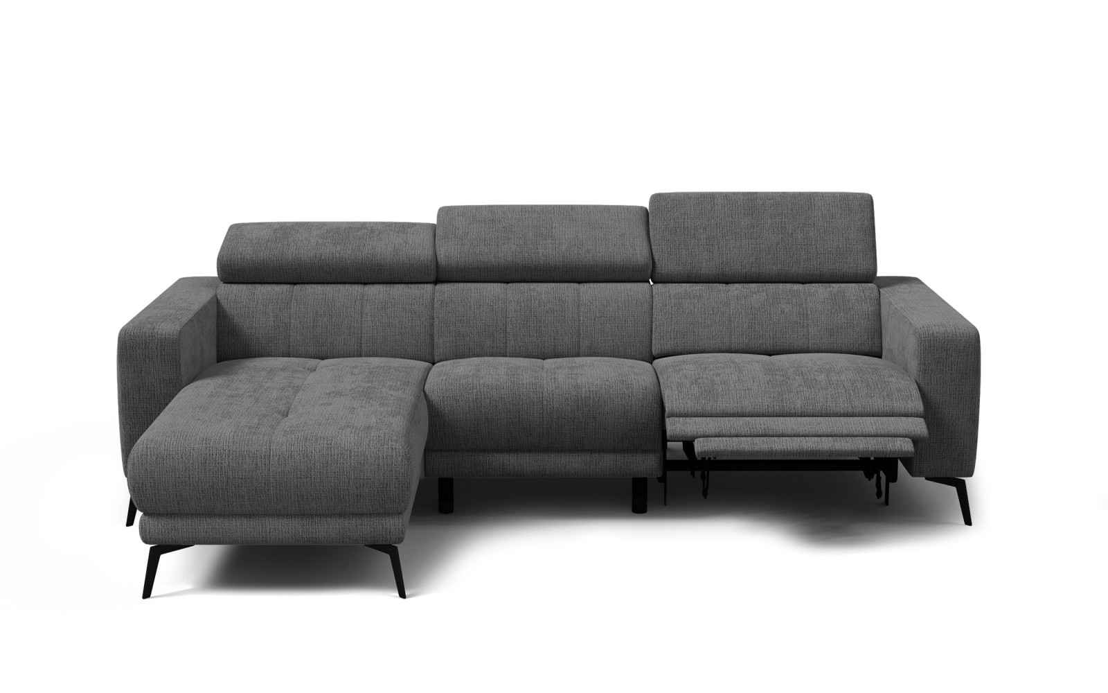Ecksofa 4-Sitzer MORELLO, dunkelgrau, 1 x Relax Zero Gravity
