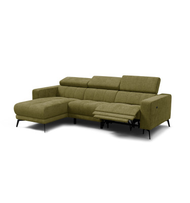Ecksofa 4-Sitzer MORELLO, olive, 1 x Relax Zero Gravity