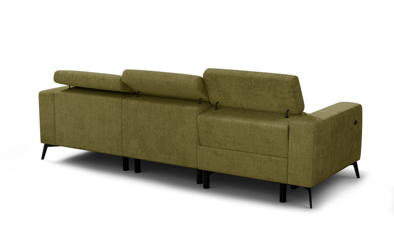 Ecksofa 4-Sitzer MORELLO, olive, 1 x Relax Zero Gravity