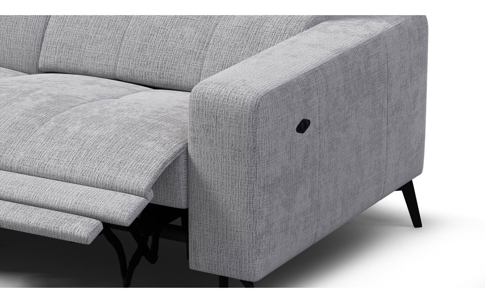 Ecksofa 4-Sitzer MORELLO, hellgrau, 1 x Relax Zero Gravity
