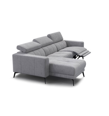 Ecksofa 4-Sitzer MORELLO, hellgrau, 1 x Relax Zero Gravity