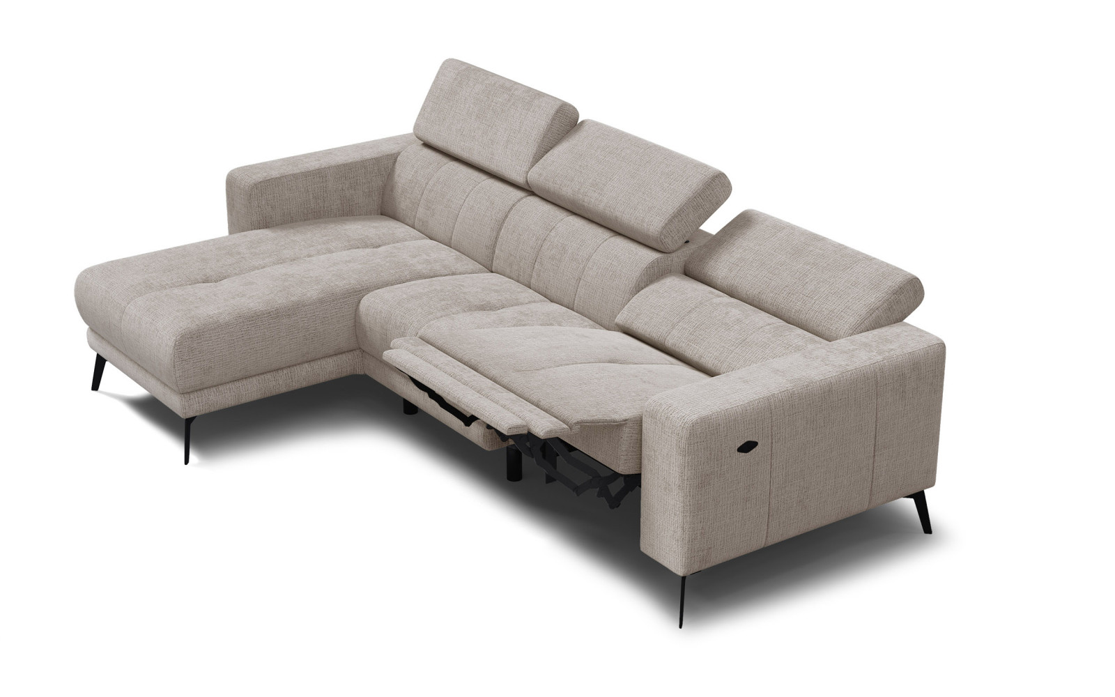 Ecksofa 4-Sitzer MORELLO, beige, 1 x Relax Zero Gravity