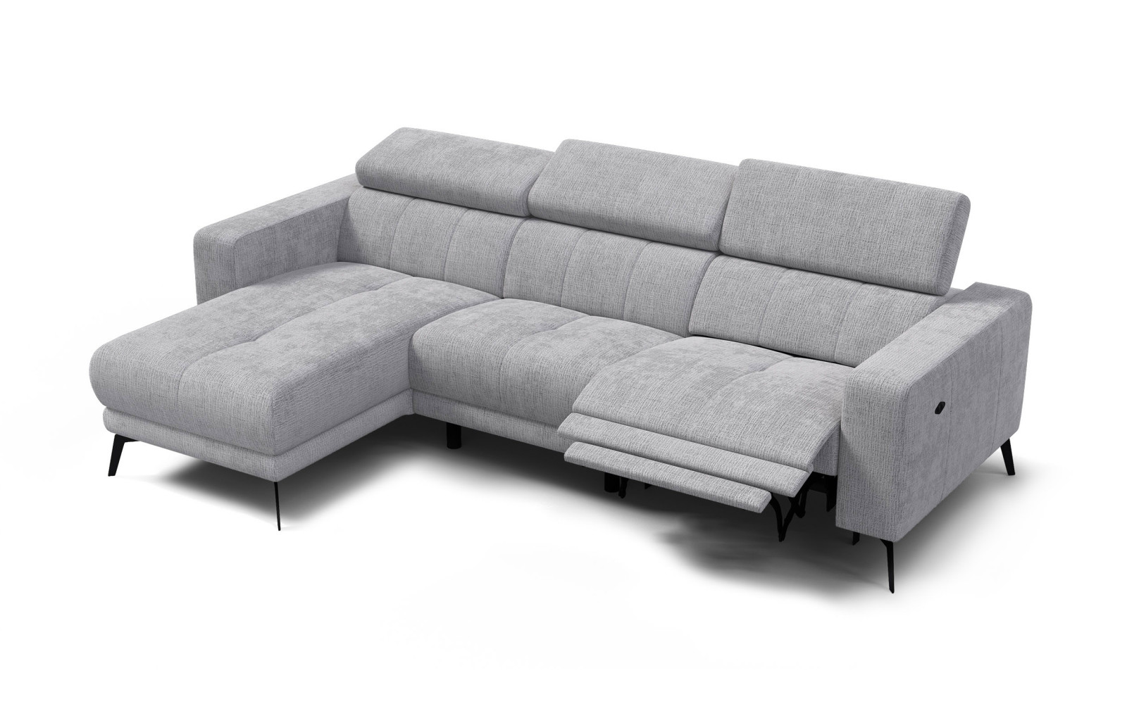 Ecksofa 4-Sitzer MORELLO, hellgrau, 1 x Relax Zero Gravity