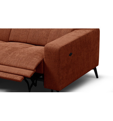 Ecksofa 4-Sitzer MORELLO, rostrot, 1 x Relax Zero Gravity