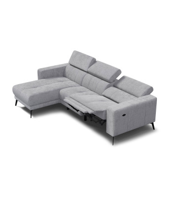 Ecksofa 4-Sitzer MORELLO, hellgrau, 1 x Relax Zero Gravity