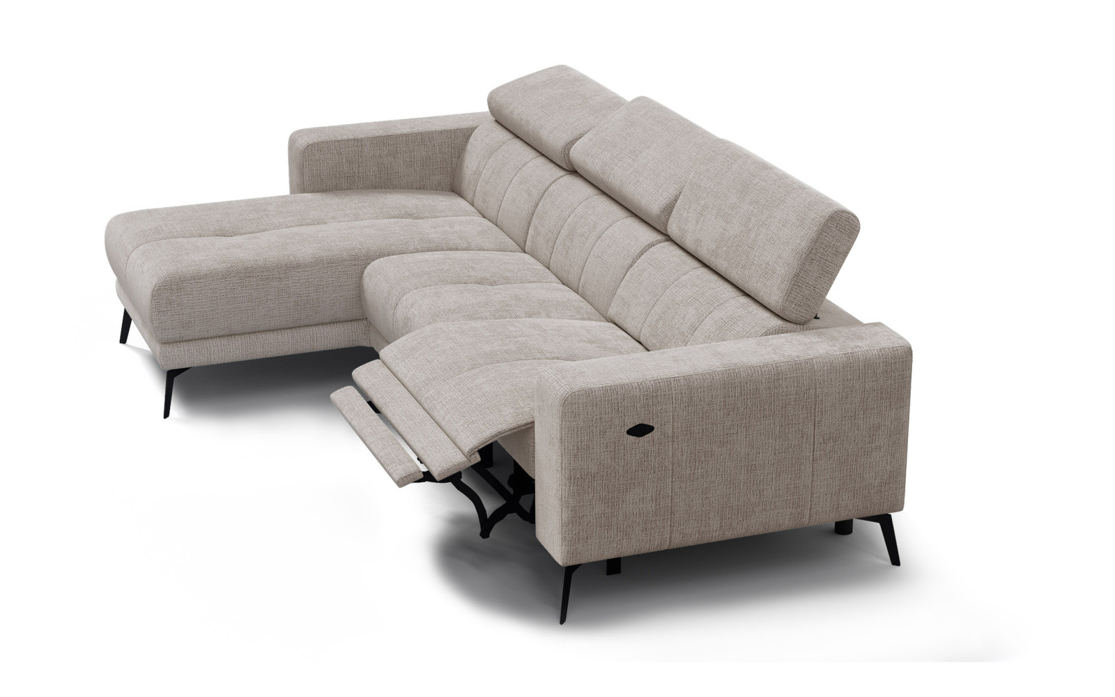 Ecksofa 4-Sitzer MORELLO, beige, 1 x Relax Zero Gravity