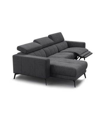 Ecksofa 4-Sitzer MORELLO, dunkelgrau, 1 x Relax Zero Gravity