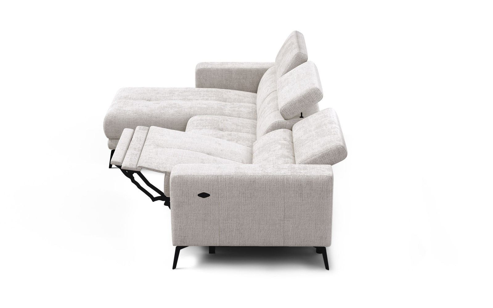 Ecksofa 4-Sitzer MORELLO, creme, 1 x Relax Zero Gravity