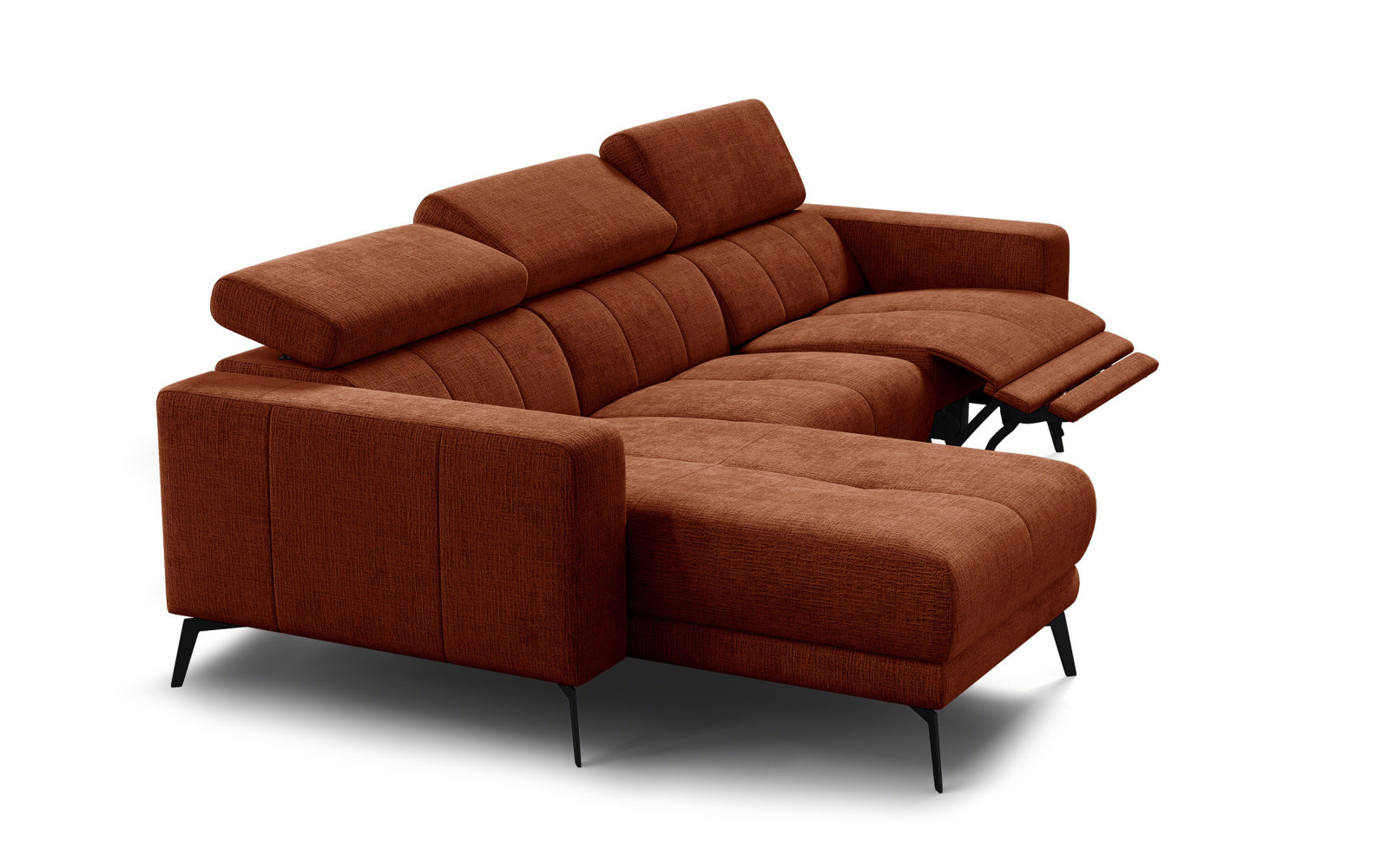 Ecksofa 4-Sitzer MORELLO, rostrot, 1 x Relax Zero Gravity