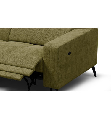 Ecksofa 4-Sitzer MORELLO, olive, 1 x Relax Zero Gravity