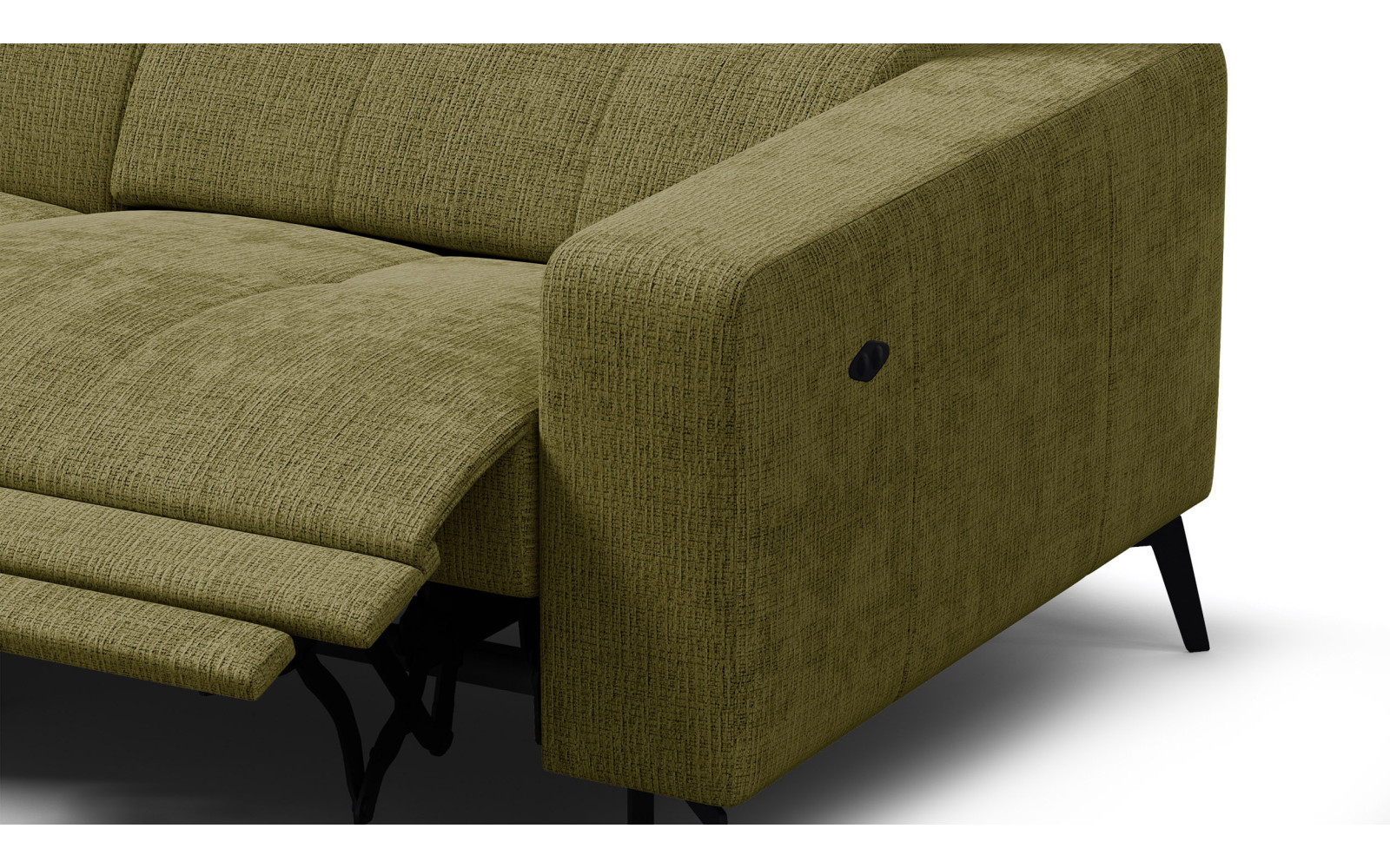 Ecksofa 4-Sitzer MORELLO, olive, 1 x Relax Zero Gravity