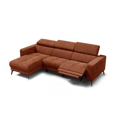 Ecksofa 4-Sitzer MORELLO, rostrot, 1 x Relax Zero Gravity