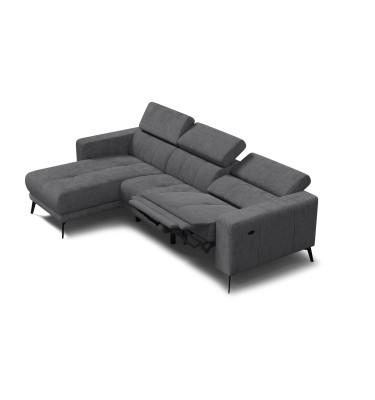 Ecksofa 4-Sitzer MORELLO, dunkelgrau, 1 x Relax Zero Gravity