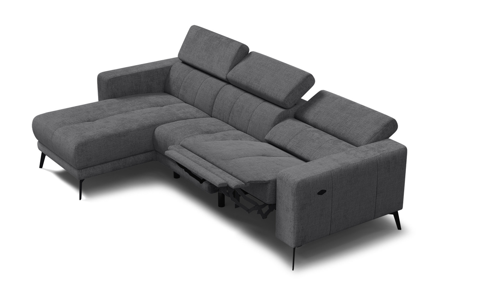 Ecksofa 4-Sitzer MORELLO, dunkelgrau, 1 x Relax Zero Gravity
