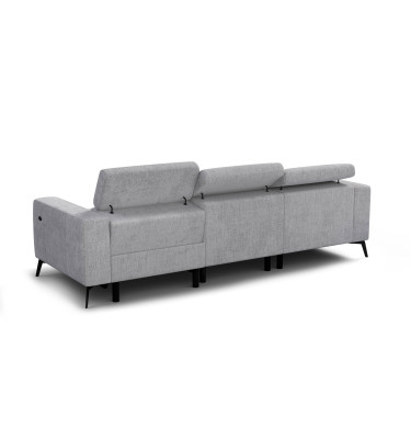 Ecksofa 4-Sitzer MORELLO, hellgrau, 1 x Relax Zero Gravity