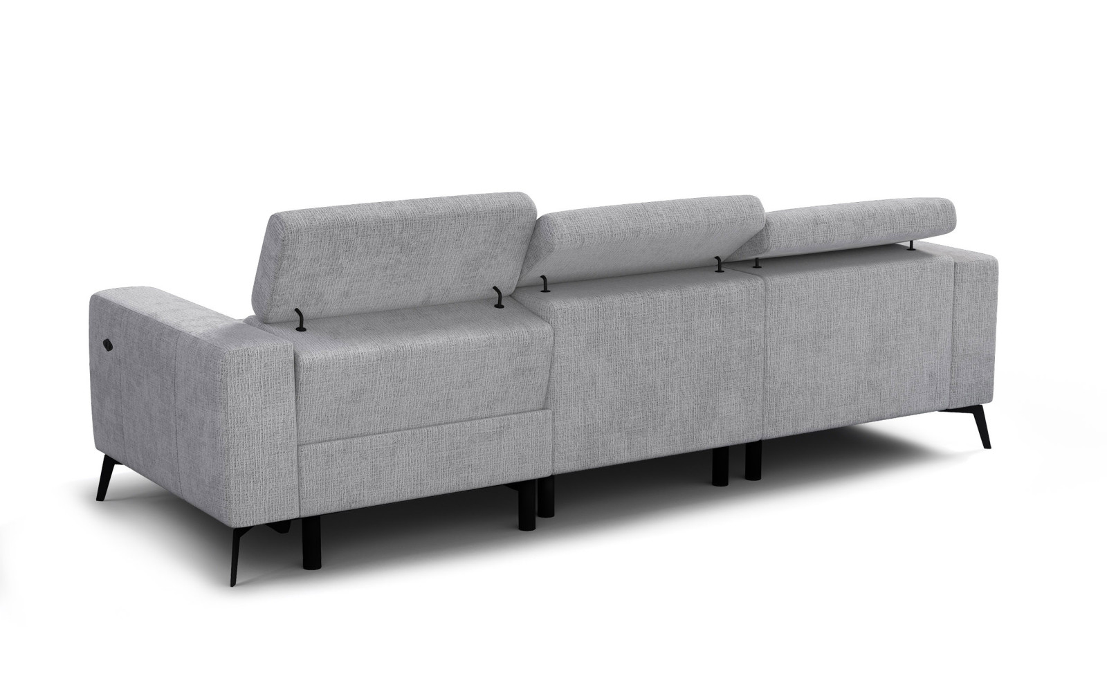 Ecksofa 4-Sitzer MORELLO, hellgrau, 1 x Relax Zero Gravity