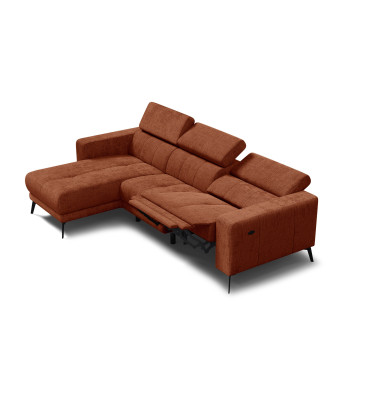 Ecksofa 4-Sitzer MORELLO, rostrot, 1 x Relax Zero Gravity