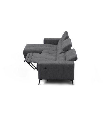 Ecksofa 4-Sitzer MORELLO, dunkelgrau, 1 x Relax Zero Gravity