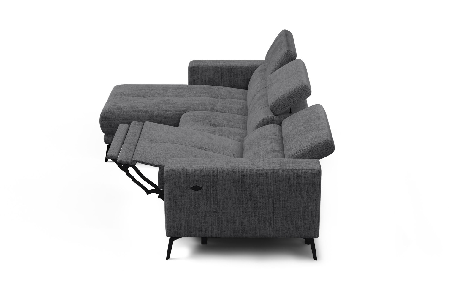 Ecksofa 4-Sitzer MORELLO, dunkelgrau, 1 x Relax Zero Gravity