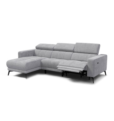 Ecksofa 4-Sitzer MORELLO, hellgrau, 1 x Relax Zero Gravity