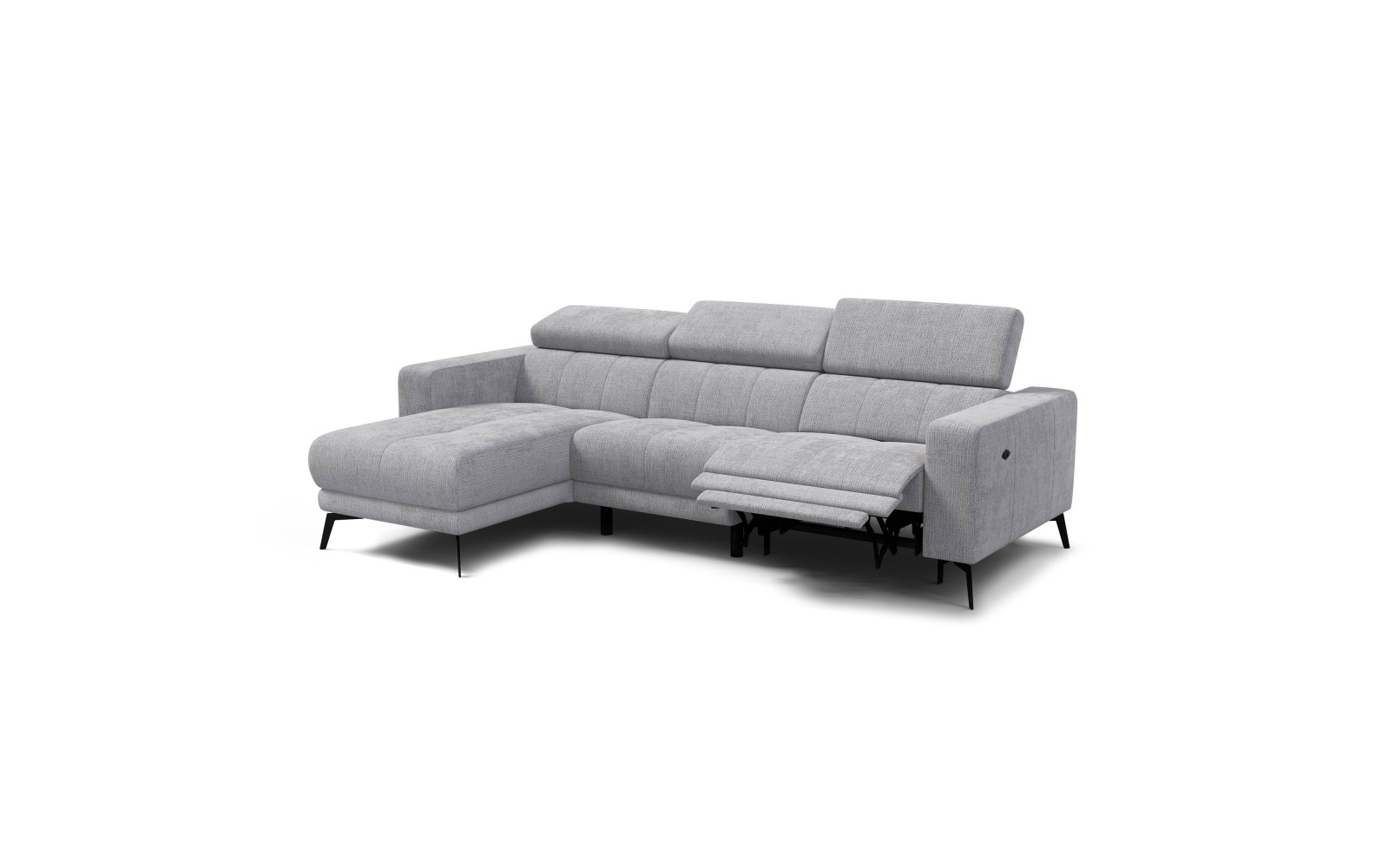 Ecksofa 4-Sitzer MORELLO, hellgrau, 1 x Relax Zero Gravity