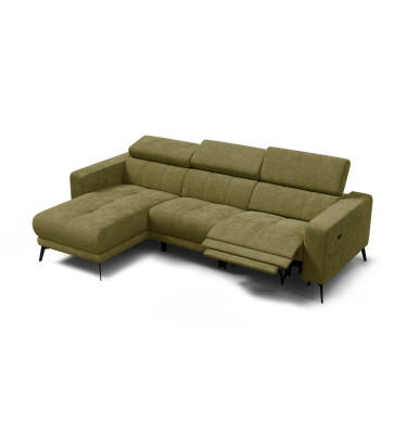 Ecksofa 4-Sitzer MORELLO, olive, 1 x Relax Zero Gravity